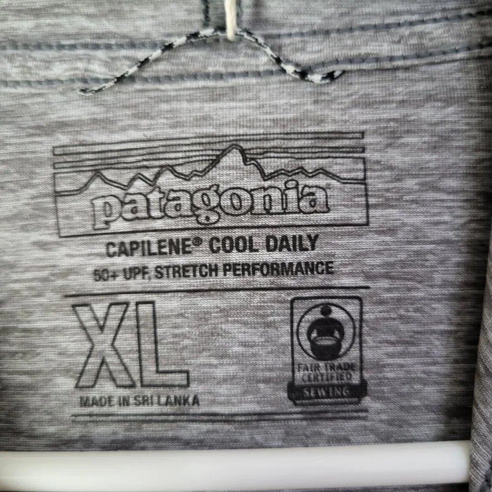 patagonia Capilene Cool Daily Hoody Long Sleeved Hooded Shirt Gray SZ XL - Picture 3 of 7